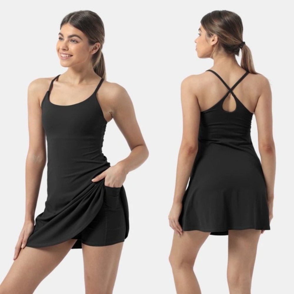Halara Everyday Cloudful Flare Activity Dress Wannabe Midnight Adventure
